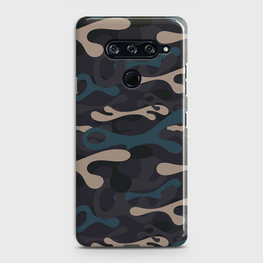 LG V40 ThinQ Cover - Camo Series - Blue & Grey Design - Matte Finish - Snap On Hard Case with LifeTime Colors Guarantee