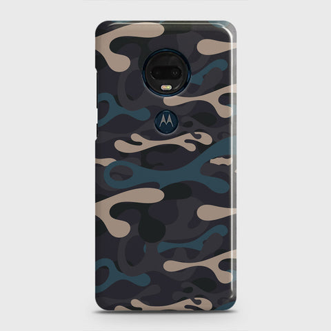 Motorola Moto G7 Plus Cover - Camo Series - Blue & Grey Design - Matte Finish - Snap On Hard Case with LifeTime Colors Guarantee