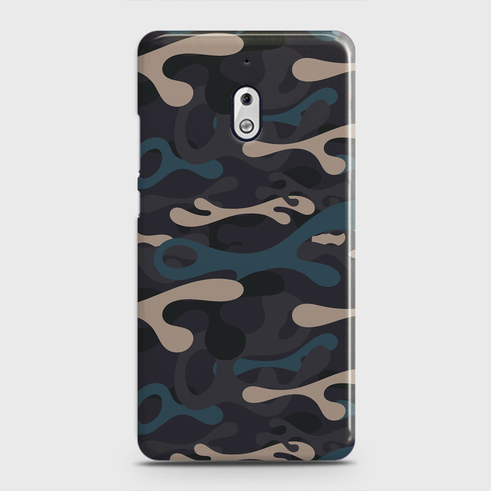 Nokia 2.1 Cover - Camo Series - Blue & Grey Design - Matte Finish - Snap On Hard Case with LifeTime Colors Guarantee
