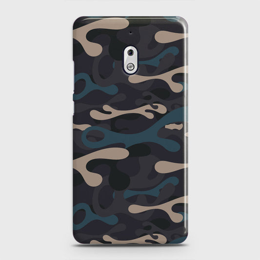 Nokia 2.1 Cover - Camo Series - Blue & Grey Design - Matte Finish - Snap On Hard Case with LifeTime Colors Guarantee