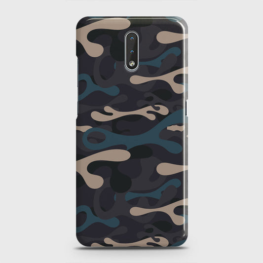Nokia 2.3 Cover - Camo Series - Blue & Grey Design - Matte Finish - Snap On Hard Case with LifeTime Colors Guarantee