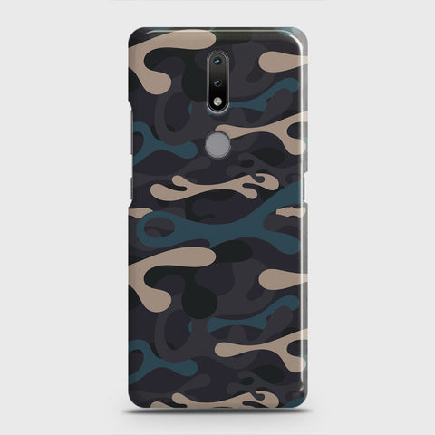 Nokia 2.4 Cover - Camo Series - Blue & Grey Design - Matte Finish - Snap On Hard Case with LifeTime Colors Guarantee