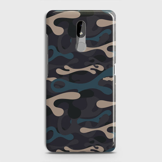 Nokia 3.2 Cover - Camo Series - Blue & Grey Design - Matte Finish - Snap On Hard Case with LifeTime Colors Guarantee