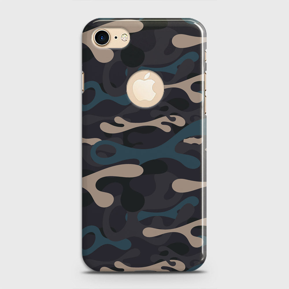 iPhone 8 Cover - Camo Series - Blue & Grey Design - Matte Finish - Snap On Hard Case with LifeTime Colors Guarantee