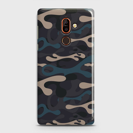 Nokia 7 Plus Cover - Camo Series - Blue & Grey Design - Matte Finish - Snap On Hard Case with LifeTime Colors Guarantee