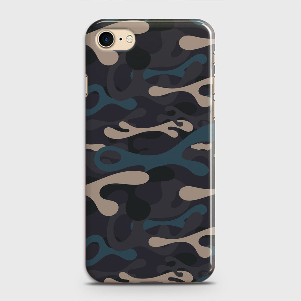 iPhone 8 Cover - Camo Series - Blue & Grey Design - Matte Finish - Snap On Hard Case with LifeTime Colors Guarantee