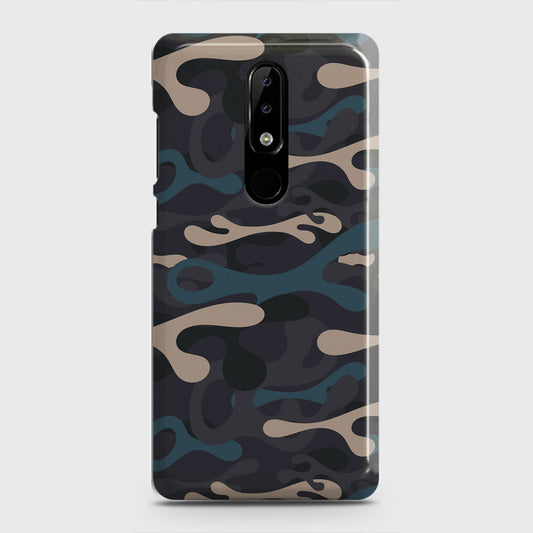 Nokia 5.1 Plus / Nokia X5  Cover - Camo Series - Blue & Grey Design - Matte Finish - Snap On Hard Case with LifeTime Colors Guarantee