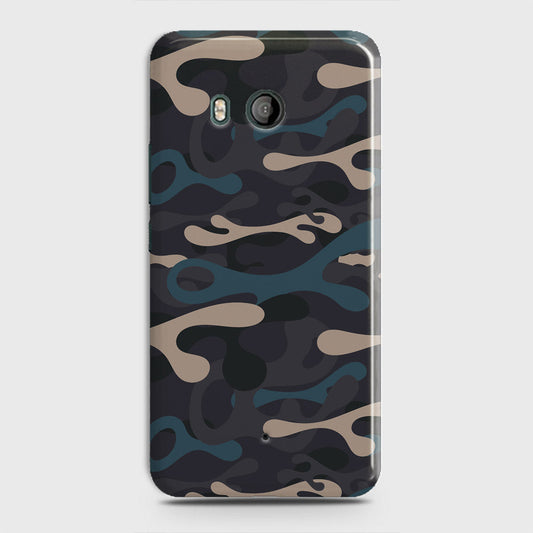 HTC U11  Cover - Camo Series - Blue & Grey Design - Matte Finish - Snap On Hard Case with LifeTime Colors Guarantee