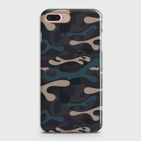 iPhone 8 Plus Cover - Camo Series - Blue & Grey Design - Matte Finish - Snap On Hard Case with LifeTime Colors Guarantee