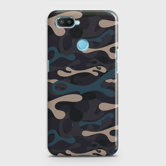 Oppo A5 with Sensor Cut Cover - Camo Series - Blue & Grey Design - Matte Finish - Snap On Hard Case with LifeTime Colors Guarantee