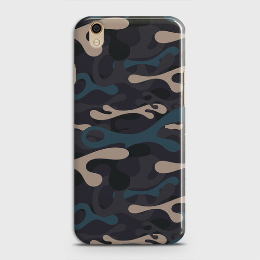Oppo A37 Cover - Camo Series - Blue & Grey Design - Matte Finish - Snap On Hard Case with LifeTime Colors Guarantee