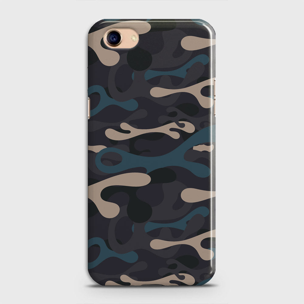 Oppo A83 / A1 Cover - Camo Series - Blue & Grey Design - Matte Finish - Snap On Hard Case with LifeTime Colors Guarantee