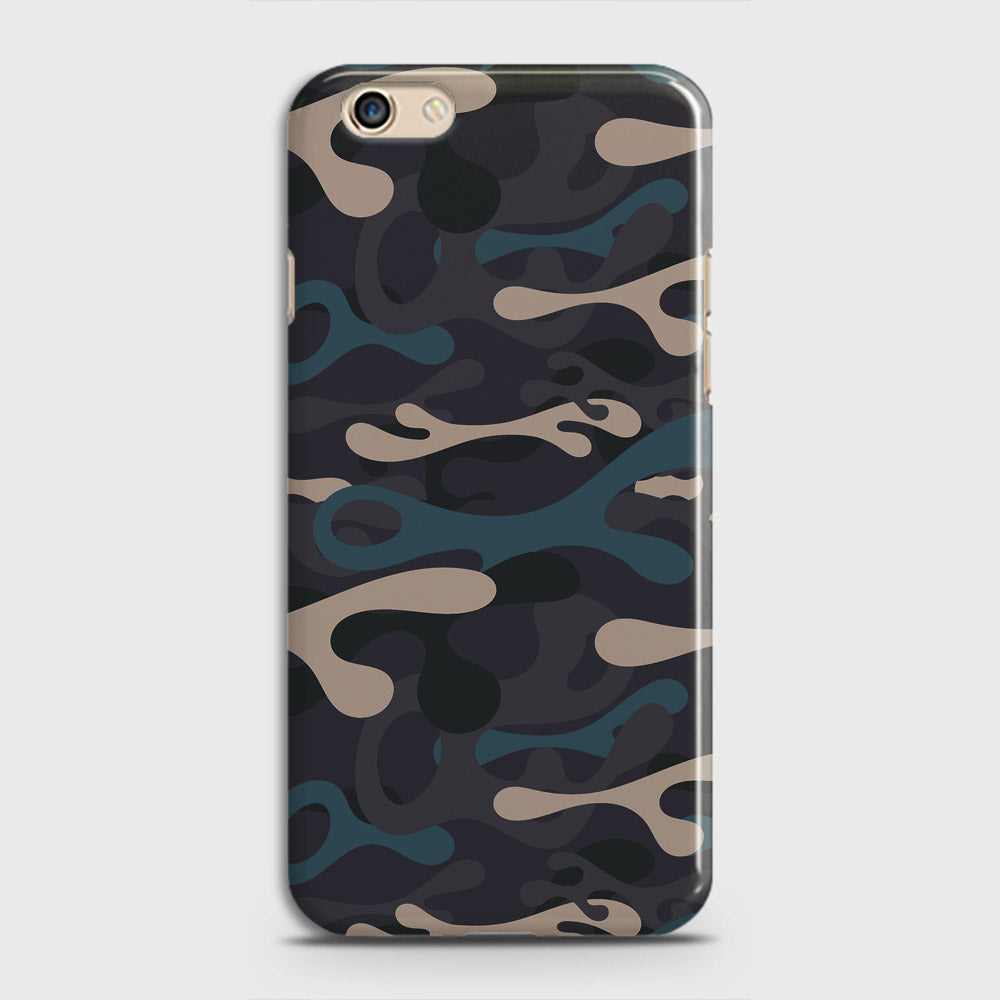 Oppo F1S Cover - Camo Series - Blue & Grey Design - Matte Finish - Snap On Hard Case with LifeTime Colors Guarantee