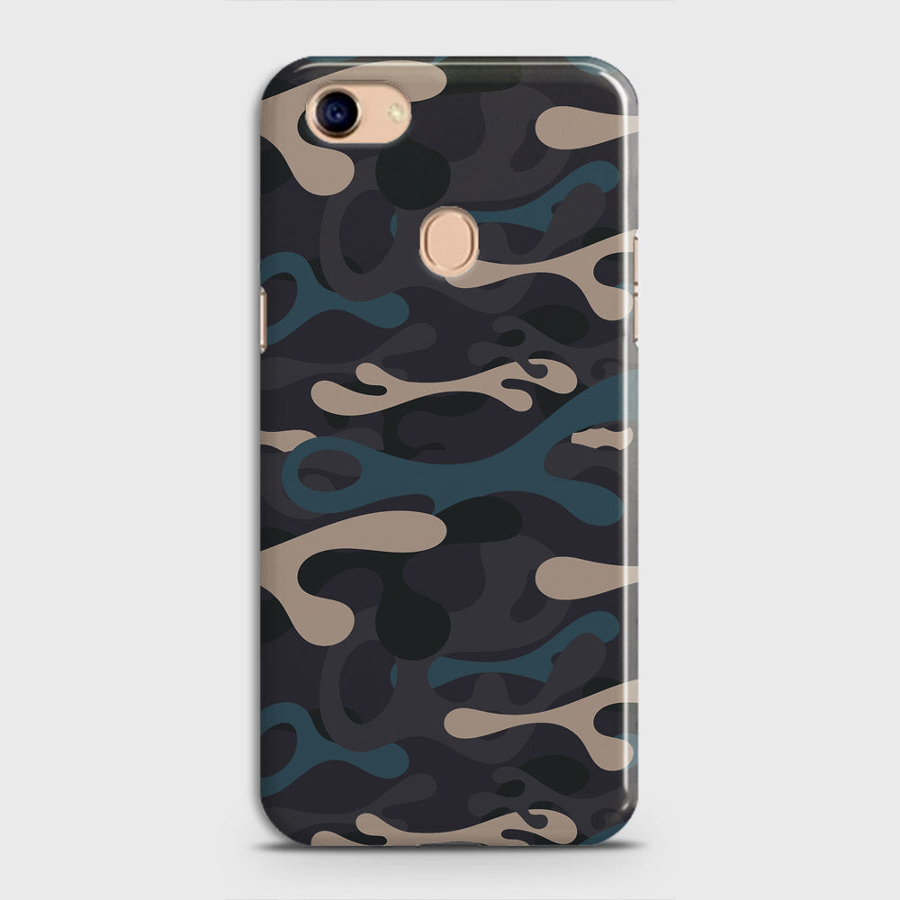 Oppo F5 / F5 Youth Cover - Camo Series - Blue & Grey Design - Matte Finish - Snap On Hard Case with LifeTime Colors Guarantee