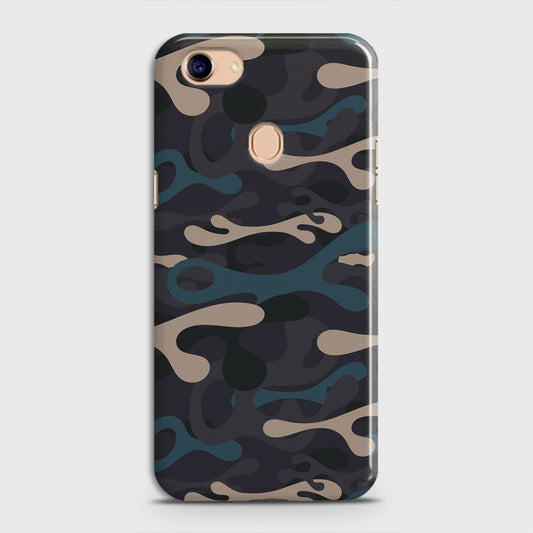 Oppo F5 / F5 Youth Cover - Camo Series - Blue & Grey Design - Matte Finish - Snap On Hard Case with LifeTime Colors Guarantee