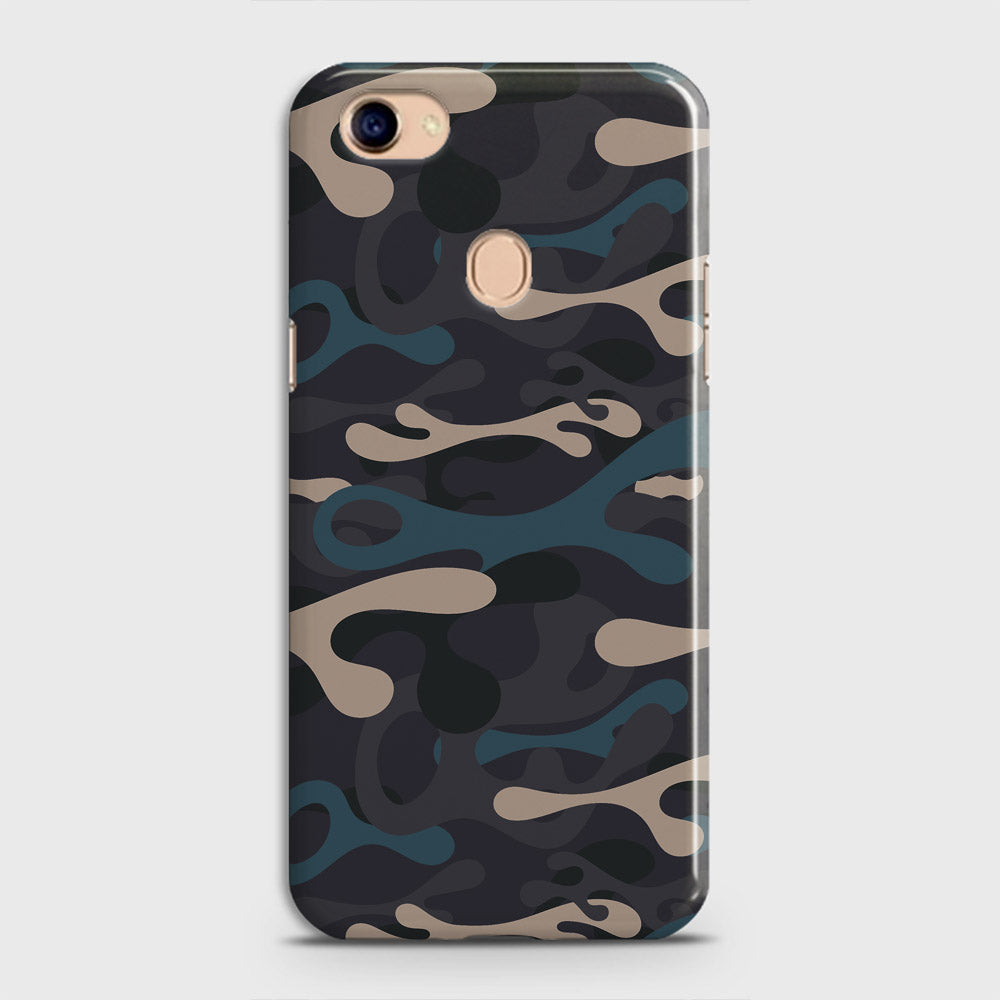 Oppo F7 Cover - Camo Series - Blue & Grey Design - Matte Finish - Snap On Hard Case with LifeTime Colors Guarantee