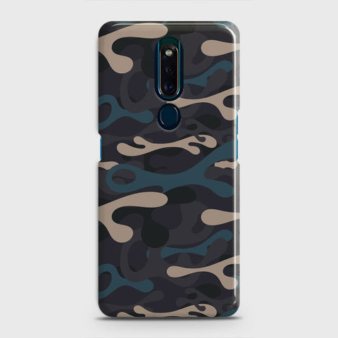 Oppo F11 Pro Cover - Camo Series - Blue & Grey Design - Matte Finish - Snap On Hard Case with LifeTime Colors Guarantee