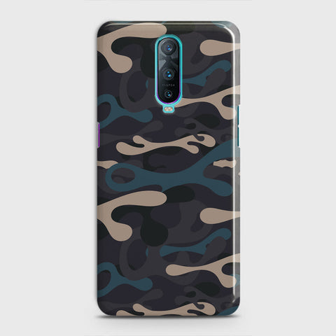Oppo R17 Pro Cover - Camo Series - Blue & Grey Design - Matte Finish - Snap On Hard Case with LifeTime Colors Guarantee