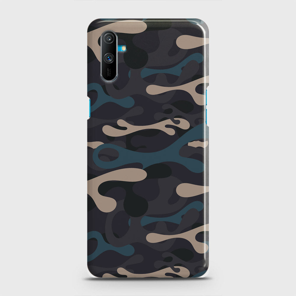 Realme C3 Cover - Camo Series - Blue & Grey Design - Matte Finish - Snap On Hard Case with LifeTime Colors Guarantee