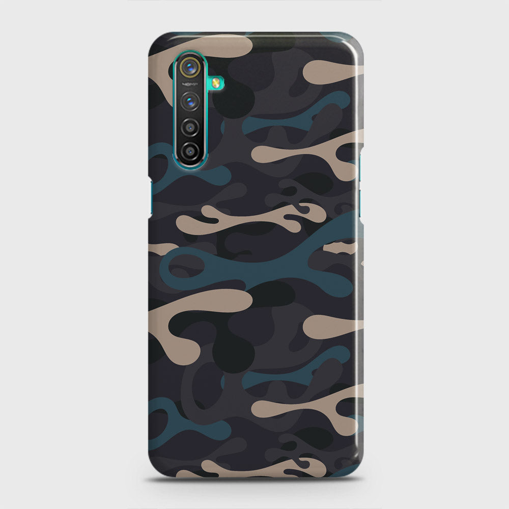 Realme 6 Cover - Camo Series - Blue & Grey Design - Matte Finish - Snap On Hard Case with LifeTime Colors Guarantee