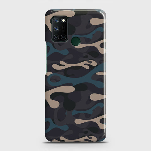Realme 7i Cover - Camo Series - Blue & Grey Design - Matte Finish - Snap On Hard Case with LifeTime Colors Guarantee