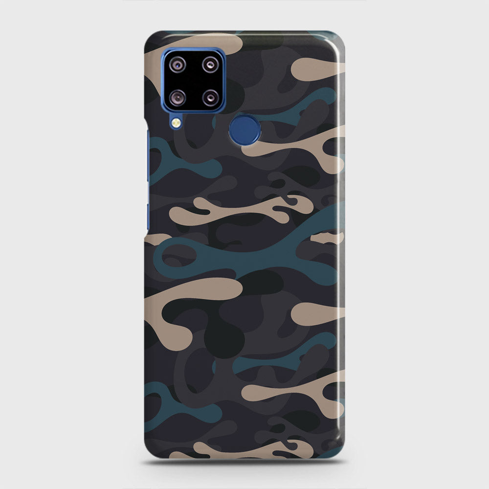 Realme C15 Cover - Camo Series - Blue & Grey Design - Matte Finish - Snap On Hard Case with LifeTime Colors Guarantee