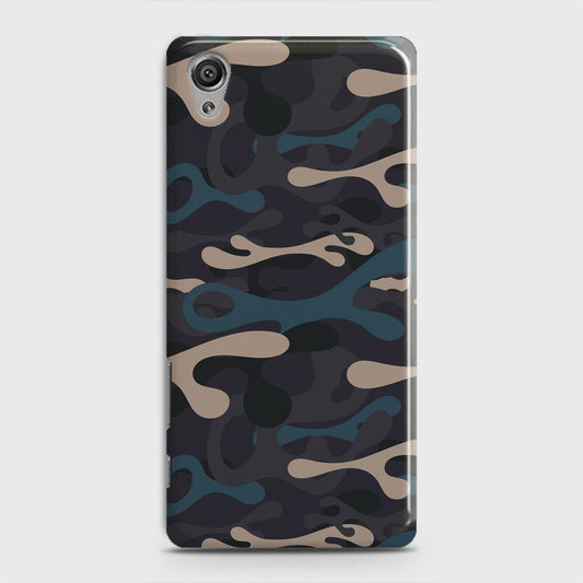 Sony Xperia XA Cover - Camo Series - Blue & Grey Design - Matte Finish - Snap On Hard Case with LifeTime Colors Guarantee