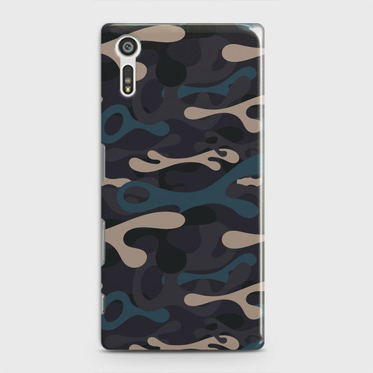 Sony Xperia XZ / XZs Cover - Camo Series - Blue & Grey Design - Matte Finish - Snap On Hard Case with LifeTime Colors Guarantee