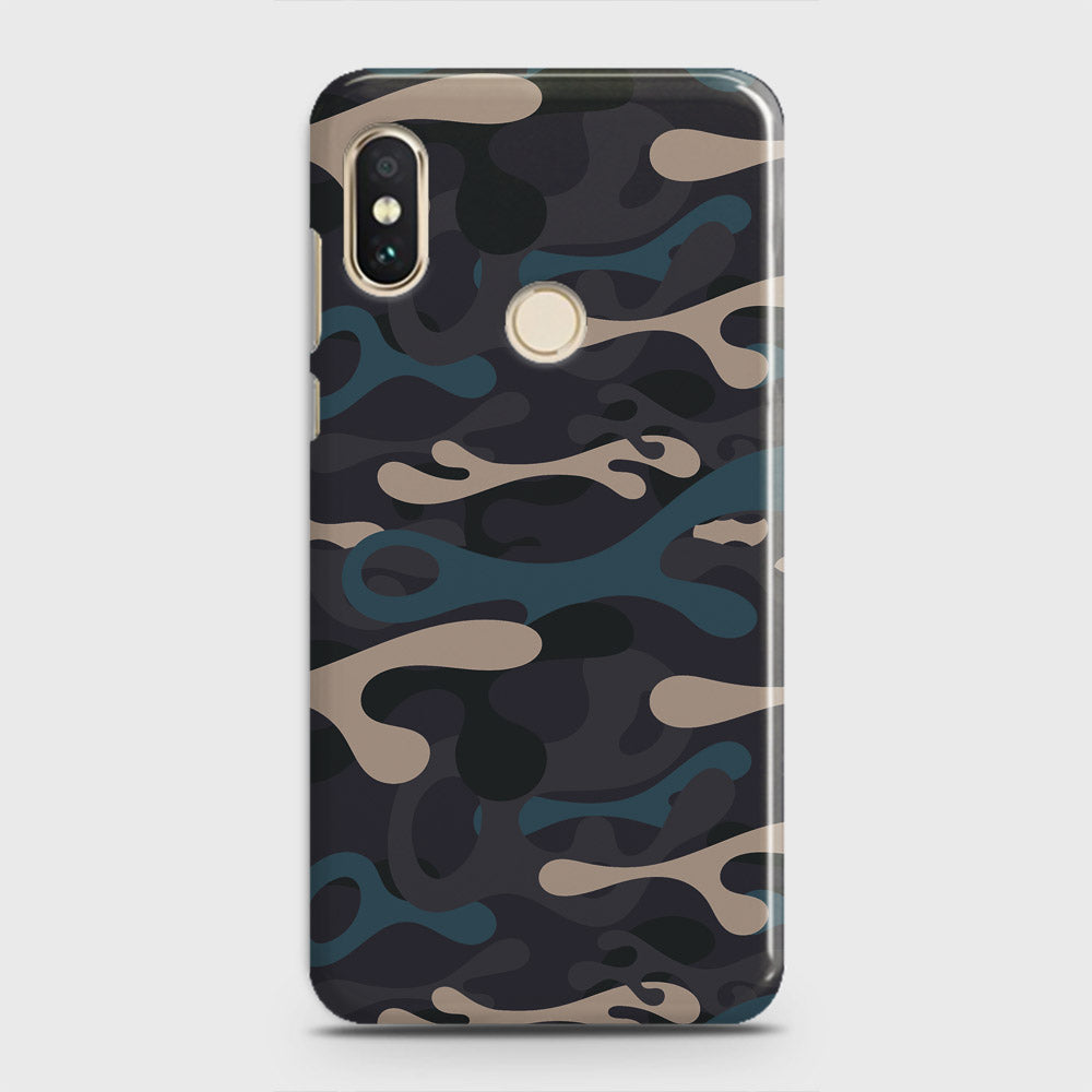 Xiaomi Mi 8 Cover - Camo Series - Blue & Grey Design - Matte Finish - Snap On Hard Case with LifeTime Colors Guarantee