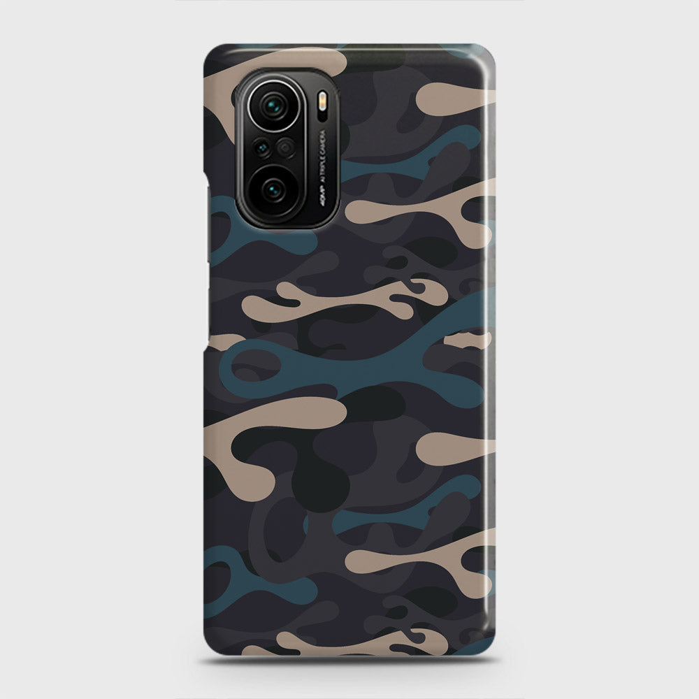 Xiaomi Poco F3 Cover - Camo Series - Blue & Grey Design - Matte Finish - Snap On Hard Case with LifeTime Colors Guarantee