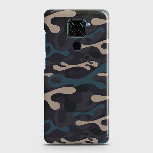 Xiaomi Redmi Note 9 Cover - Camo Series - Blue & Grey Design - Matte Finish - Snap On Hard Case with LifeTime Colors Guarantee