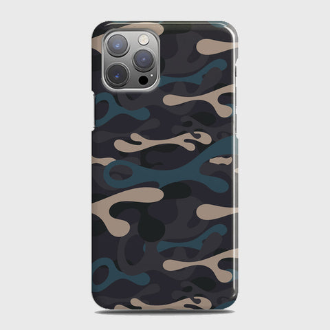 iPhone 12 Pro Max Cover - Camo Series - Blue & Grey Design - Matte Finish - Snap On Hard Case with LifeTime Colors Guarantee