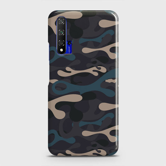 Honor 20 Cover - Camo Series - Blue & Grey Design - Matte Finish - Snap On Hard Case with LifeTime Colors Guarantee
