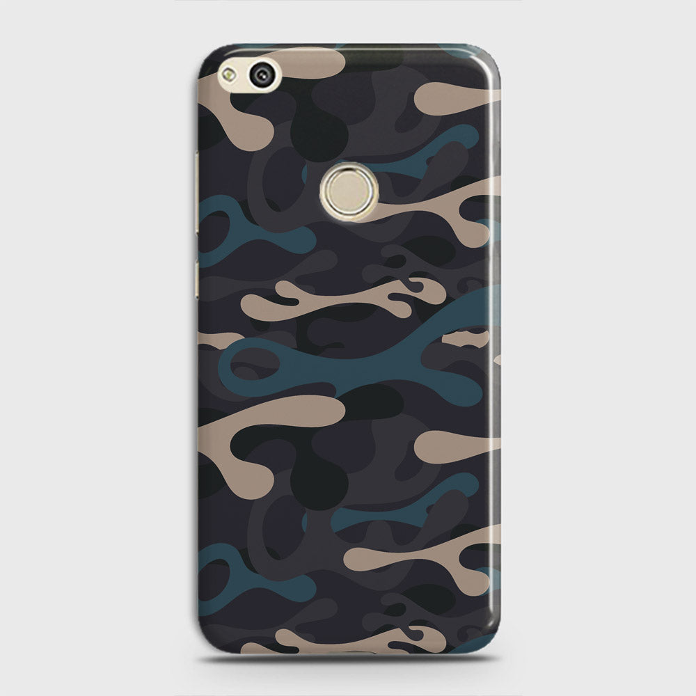 Huawei Honor 8 Lite Cover - Camo Series - Blue & Grey Design - Matte Finish - Snap On Hard Case with LifeTime Colors Guarantee