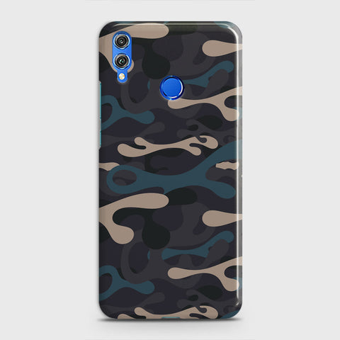 Huawei Honor 8X Cover - Camo Series - Blue & Grey Design - Matte Finish - Snap On Hard Case with LifeTime Colors Guarantee