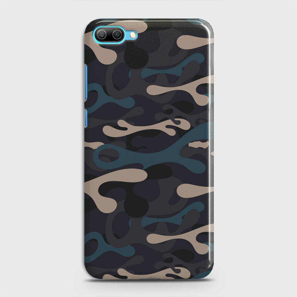 Huawei Honor 10 Lite Cover - Camo Series - Blue & Grey Design - Matte Finish - Snap On Hard Case with LifeTime Colors Guarantee