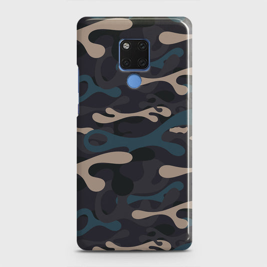 Huawei Mate 20 Cover - Camo Series - Blue & Grey Design - Matte Finish - Snap On Hard Case with LifeTime Colors Guarantee