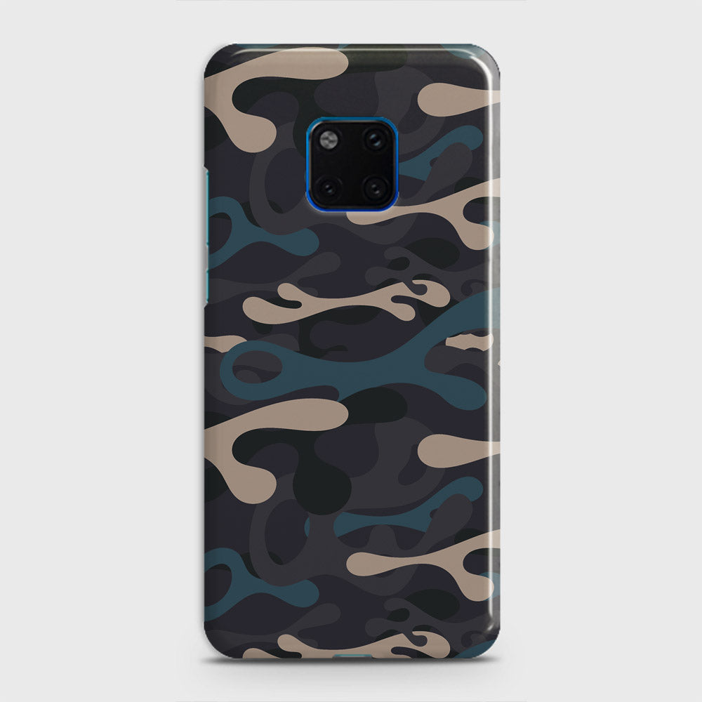 Huawei Mate 20 Pro Cover - Camo Series - Blue & Grey Design - Matte Finish - Snap On Hard Case with LifeTime Colors Guarantee
