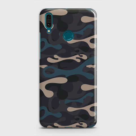 Huawei P Smart Plus Cover - Camo Series - Blue & Grey Design - Matte Finish - Snap On Hard Case with LifeTime Colors Guarantee