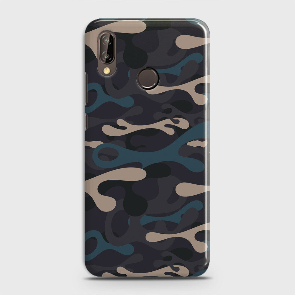 Huawei P20 Lite Cover - Camo Series - Blue & Grey Design - Matte Finish - Snap On Hard Case with LifeTime Colors Guarantee