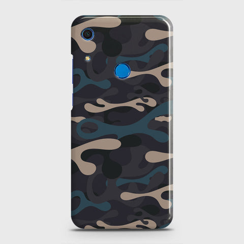 Huawei Y6s 2019 Cover - Camo Series - Blue & Grey Design - Matte Finish - Snap On Hard Case with LifeTime Colors Guarantee