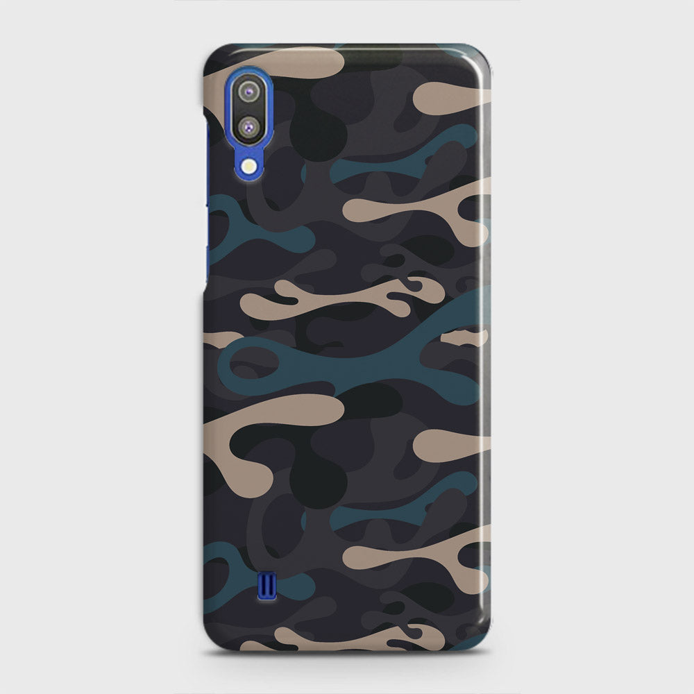 Samsung Galaxy M10 Cover - Camo Series - Blue & Grey Design - Matte Finish - Snap On Hard Case with LifeTime Colors Guarantee