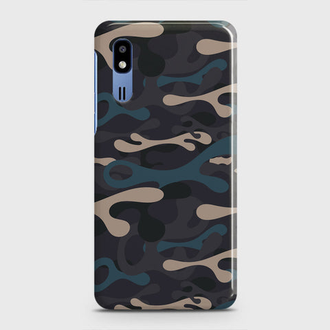 Samsung Galaxy A2 Core Cover - Camo Series - Blue & Grey Design - Matte Finish - Snap On Hard Case with LifeTime Colors Guarantee