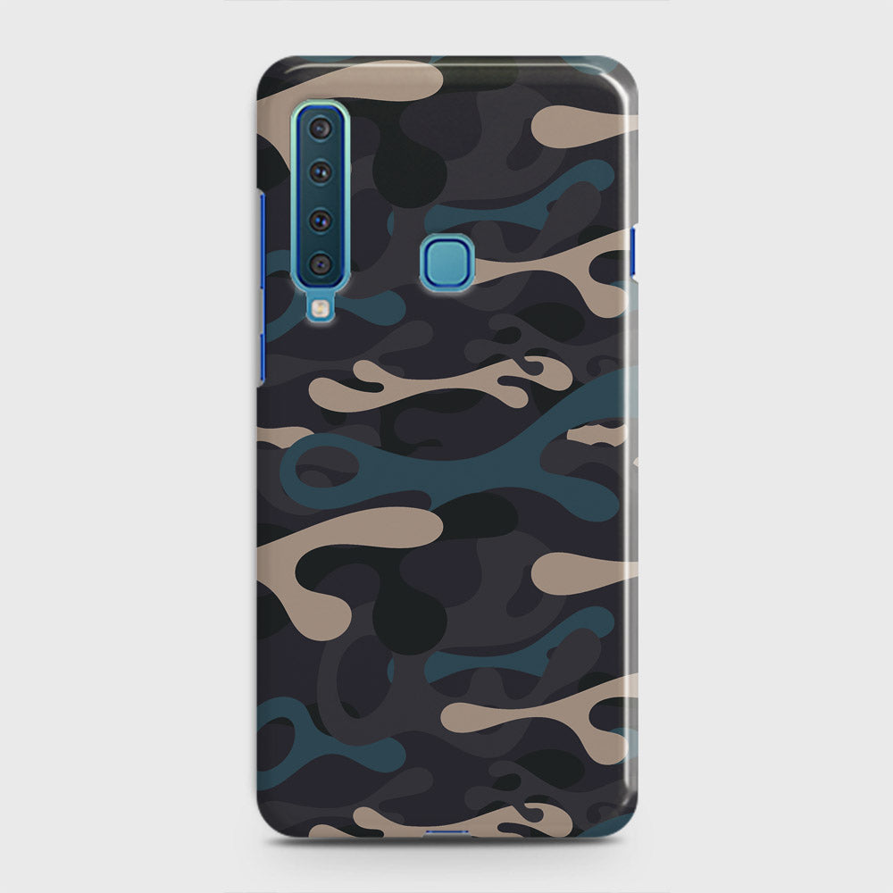 Samsung Galaxy A9 2018 Cover - Camo Series - Blue & Grey Design - Matte Finish - Snap On Hard Case with LifeTime Colors Guarantee
