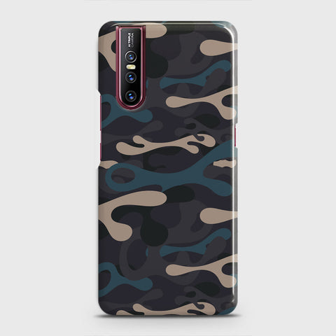 Vivo V15 Pro Cover - Camo Series - Blue & Grey Design - Matte Finish - Snap On Hard Case with LifeTime Colors Guarantee