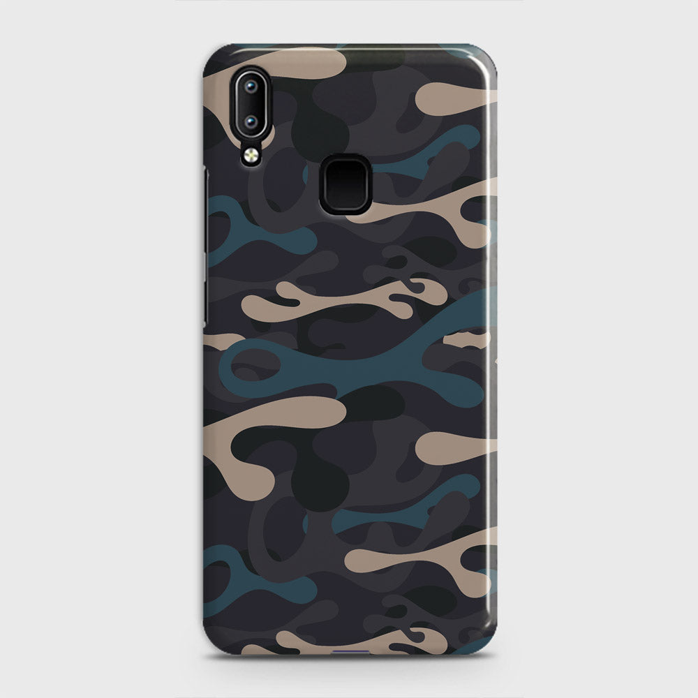 Vivo Y93 Cover - Camo Series - Blue & Grey Design - Matte Finish - Snap On Hard Case with LifeTime Colors Guarantee