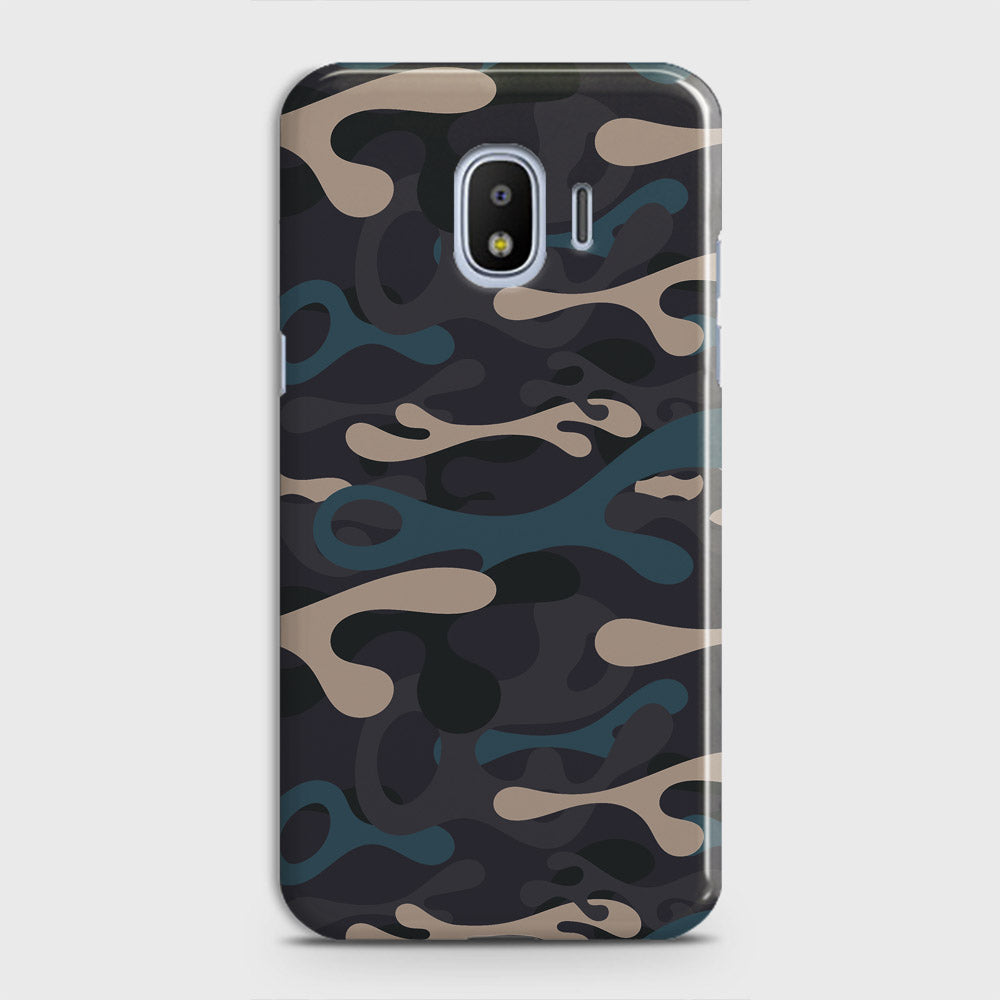 Samsung Galaxy J4 2018 Cover - Camo Series - Blue & Grey Design - Matte Finish - Snap On Hard Case with LifeTime Colors Guarantee