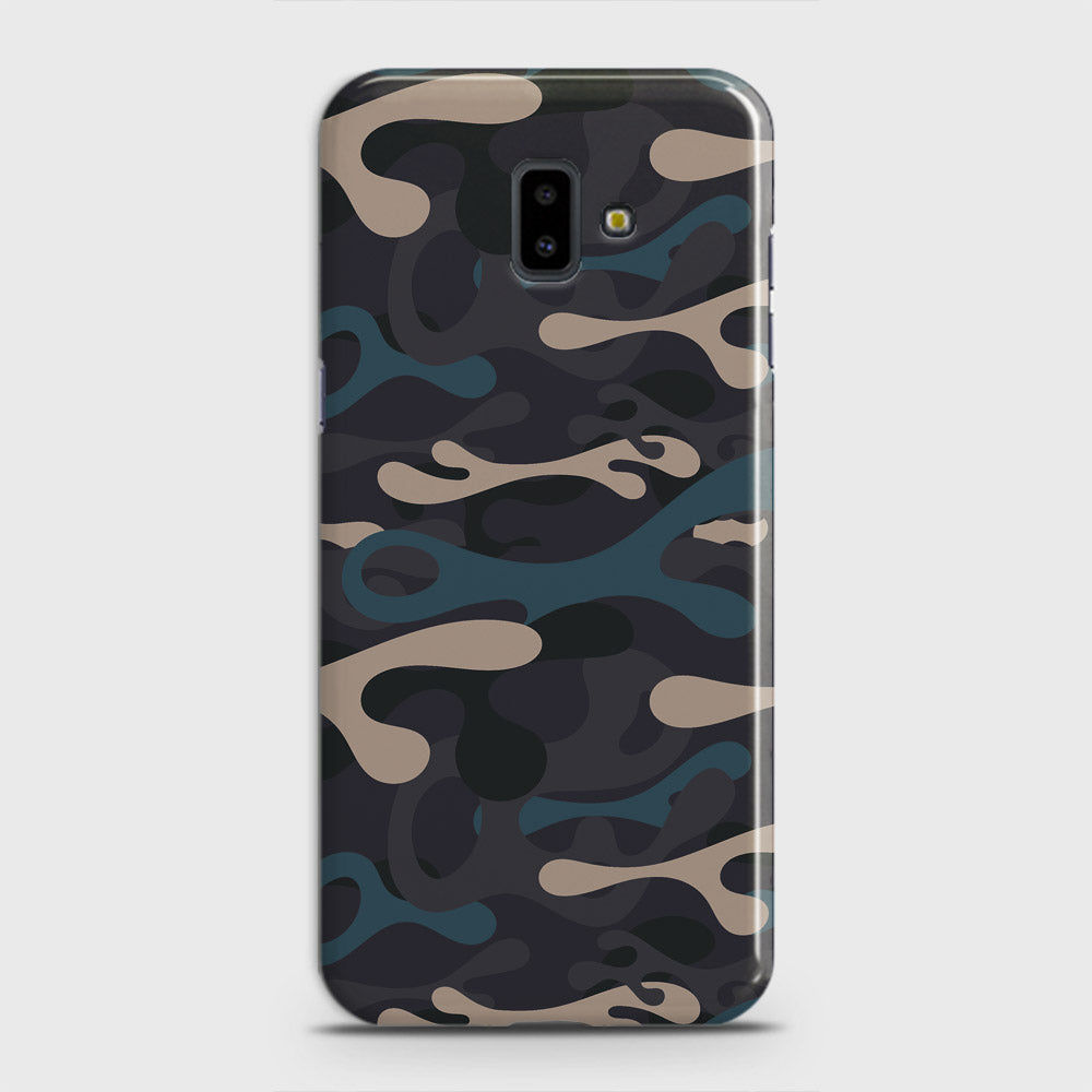 Samsung Galaxy J6 Plus 2018 Cover - Camo Series - Blue & Grey Design - Matte Finish - Snap On Hard Case with LifeTime Colors Guarantee
