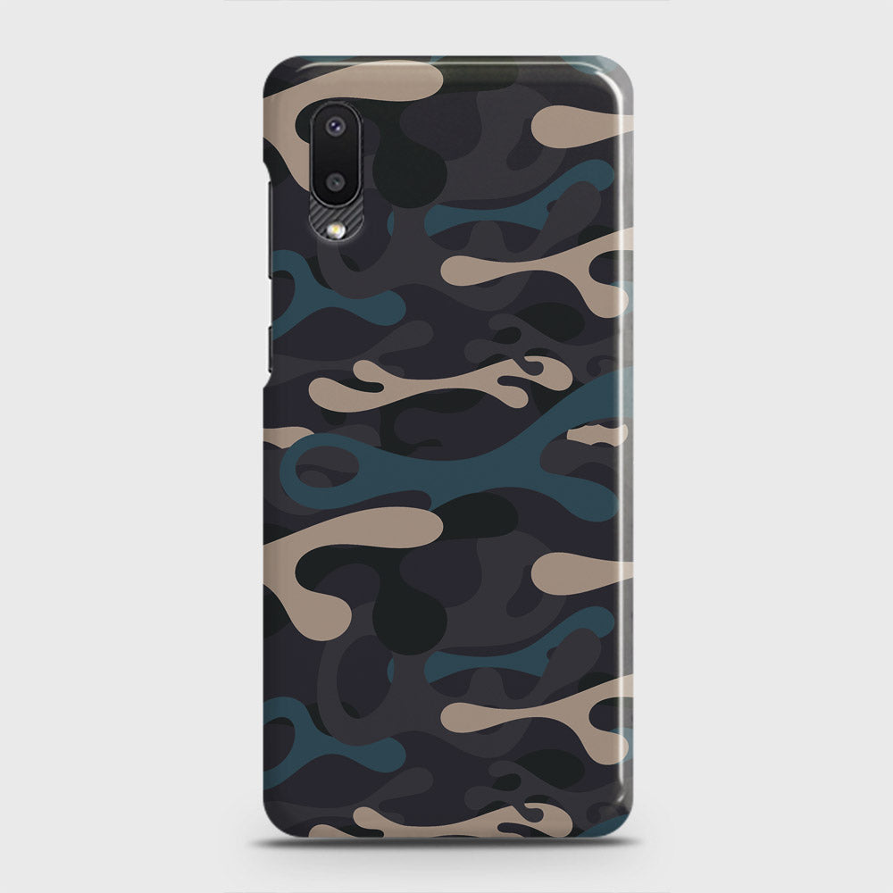 Samsung Galaxy A02 Cover - Camo Series - Blue & Grey Design - Matte Finish - Snap On Hard Case with LifeTime Colors Guarantee