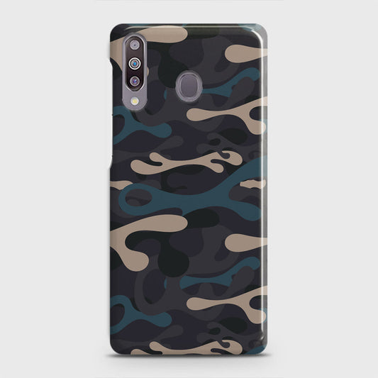 Samsung Galaxy M30 Cover - Camo Series - Blue & Grey Design - Matte Finish - Snap On Hard Case with LifeTime Colors Guarantee